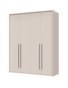 Vierdeurs draaideurkast met frame Neiafu 36, verstelbare poten, kleur: kasjmier, Soft-Close functie, maten: 226 x 187 x 60 cm, zes schappen