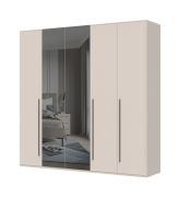 Draaideurkast met vijf deuren Neiafu 14, twee spiegeldeuren, soft-close functie, afmetingen: 224 x 227 x 56 cm, negen legplanken, voor slaapkamers