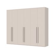 Zesdeurskast met veel opbergruimte Neiafu 18, kleur: kasjmier, soft-close functie, drie kledingroedes, afmetingen: 224 x 272 x 56 cm,