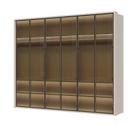 Glasdeurkast incl. binnenverlichting Neiafu 49, kleur: kasjmier, soft-close functie, drie kledingroedes, afmetingen: 224 x 272 x 56 cm
