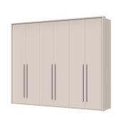 Kledingkast met zes deuren en veel opbergruimte Neiafu 46, kleur: kasjmier, Soft-Close functie, drie kledingstangen, maten: 226 x 277 x 60 cm, verstelbare pootjes