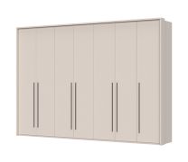 Zevendeurs kast met frame Neiafu 53, kleur: kasjmier, soft-close functie, vier kledingroedes, afmetingen: 226 x 322 x 60 cm, stelvoetjes
