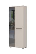 Garderobekast Neiafu 104, kleur: kasjmier, één spiegeldeur, één uittrekbare kledingstang, afmetingen: 194 x 76 x 36 cm, stelvoetjes