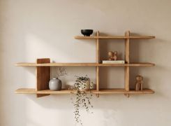 Open kast / Kleur: eiken / Massief hout / Geolied eikenhout / 3 vakken / 140 x 25 x 66 cm / Stijlvol / Functioneel / Natuurlijk