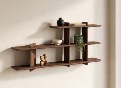 Open kast / Kleur: Tabacco / Massief hout / Geolied eikenhout / 3 vakken / 140 x 25 x 66 cm / Stijlvol / Functioneel / Natuurlijk