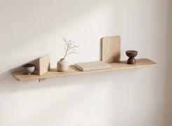 Hangrek / hangplank / Kleur: gebleekt eiken / Massief hout / Geolied eikenhout / 140 x 25 x 32 cm / Stijlvol / Hangrek / hangplank / Wandplank / Functioneel