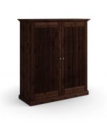 Kledingkast / van massief Fins grenen / Kleur: Tabacco / Handgrepen: antiek zilver / Maten: 147 x 129 x 54 cm / twee deuren / robuust / natuurlijke nerf