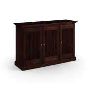 Sideboard / ladekast / commode / van massief Fins grenen / Kleur: Tabacco / drie deuren / handgrepen: antiek zilver / maten: 91 x 142 x 45 cm / geschikt voor dagelijks gebruik en robuust