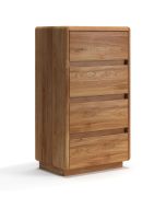 Ladekast / commode / Massief hout / Geolied eikenhout / Push-to-open-functie / 4 lades / Soft-Close functie / 56 x 40 x 100 cm / Stijlvol en modern