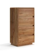 Ladekast / commode / Massief hout / Geolied eikenhout / Push-to-open-functie / 4 lades / Soft-Close functie / 54 x 40 x 99 cm / Stijlvol en modern