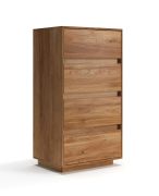 Ladekast / commode / Massief hout / Geolied eikenhout / Push-to-open-functie / 4 lades / Soft-Close functie / 54 x 40 x 100 cm / Stijlvol en modern