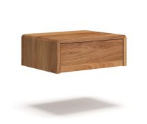 Hangend nachtkastje / Massief hout / Geolied eikenhout / 1 lade / 50 x 39 x 19 cm / Soft-Close functie / Push-to-open-functie