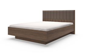Tweepersoonsbed | gestoffeerd hoofdbord | Kleur: eiken Dunin | Matrasmaat: 160 x 200 cm | ABS-randbescherming | Bedlade voor beddengoed
