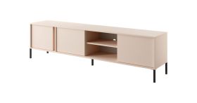 TV-meubel met veel opbergruimte Zaghouan 09, kleur: Beige - Afmetingen: 53,5 x 202,9 x 39,5 cm (H x B x D)