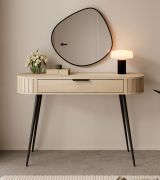 Kaptafel | 1 lade | Kleur: eiken Cremona | Push-to-open-functie | 120 x 40 x 80 cm | afgeronde zijkanten | ABS-randen | voor de slaapkamer