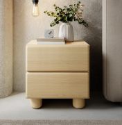 Nightstand | 2 lades | Kleur: eiken Vicenza | Push-to-open-functie | 50 x 38 x 52 cm | ABS-randen | Houten poten | voor de slaapkamer