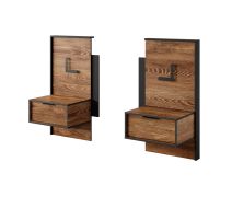 Twee nachtkastjes, elk met één lade Jendouba 03 / kleur: kastanje / antraciet / soft-close functie / incl. LED-verlichting / afmetingen: 102 x 48 x 39,5 cm