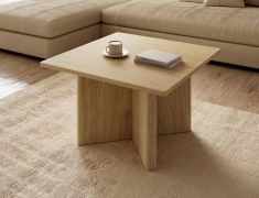 Salontafel | Kleur: geolied eiken | Vierkant | 80 x 80 x 49 cm | ABS-kantbescherming | Koffietafel | Hoogwaardige afwerking | Voor de woonkamer