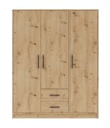 Kledingkast in een functioneel design: Hannut 20, kleur: Artisan eiken - Afmetingen: 190 x 150 x 56 cm (H x B x D)