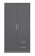 Smalle kledingkast Hannut 39, kleur: antraciet - Afmetingen: 190 x 100 x 56 cm (H x B x D)