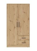 Moderne kledingkast Hannut 22, kleur: Artisan eiken - Afmetingen: 190 x 100 x 56 cm (H x B x D)