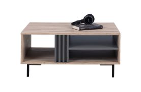 Salontafel met modern design Niel 14, kleur: eiken / antraciet - Afmetingen: 40 x 90 x 70 cm (H x B x D)
