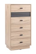 Smalle ladekast Niel 18, kleur: eiken / antraciet - Afmetingen: 120 x 60 x 40 cm (H x B x D)