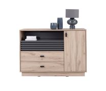 Ladekast met modern design Niel 07, kleur: eiken / antraciet - Afmetingen: 85 x 120 x 40 cm (H x B x D)