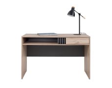 Functioneel bureau Niel 09, kleur: eiken / antraciet - Afmetingen: 76 x 120 x 55 cm (H x B x D)