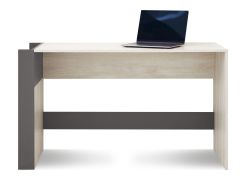 Functioneel bureaublad 10, kleur: wit eiken / wit / antraciet - Afmetingen: 76 x 130 x 55 cm (H x B x D)