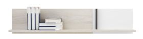 Wandplank Schilde 13, kleur: eiken wit / wit / antraciet - Afmetingen: 25 x 120 x 25 cm (H x B x D)
