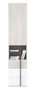Smalle open kast in het moderne design Schilde 03, kleur: eiken wit / wit / antraciet - Afmetingen: 195 x 45 x 43 cm (H x B x D)