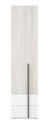 Kast Shields 04, kleur: eiken wit / wit / antraciet - Afmetingen: 195 x 45 x 43 cm (H x B x D)