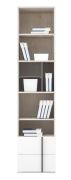 Open kast met voldoende vakken Shields 05, kleur: eiken wit / wit / antraciet - afmetingen: 195 x 45 x 43 cm (H x B x D)