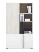 Ladekast met twee laden Schilde 06, kleur: eiken wit / wit / antraciet - afmetingen: 135 x 80 x 43 cm (H x B x D)