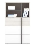 Smalle ladekast Schilde 07, kleur: eiken wit / wit / antraciet - Afmetingen: 100 x 60 x 43 cm (H x B x D)