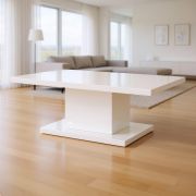 Salontafel Statura / Kleur: hoogglans wit / extra stevig tafelblad / UV-gelakt / 100 x 60 x 50 cm / salontafel / stabiel en onderhoudsvriendelijk