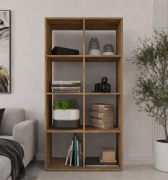Open kast / boekenkast Vinklo 2 / Kleur: Appalachian eiken / open kast / 72 x 30 x 142,4 cm / 6 grote vierkante vakken / woonkamer / kapstok / garderobe