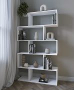 Rek / ruimteverdeler Kareo 2 / Kleur: wit / open kast / 106,2 x 32 x 185 cm / woonkamer / asymmetrisch design / Kapstok / garderobe