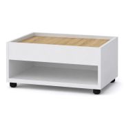 Salontafel Polan 2 / Kleur: Nimfea alba/Sonoma-eiken / robuust en onderhoudsvriendelijk / 60 x 42 x 20 cm / groot extra opbergvak / salontafel