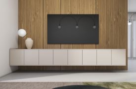 TV-kast | Kasjmir | Push-to-open-functie | 8 deuren | 16 vakken | 280 x 40 x 40 cm | kan aan de muur worden opgehangen of op de vloer worden geplaatst | TV-meubel