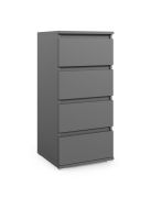 Ladekast / commode van hoogwaardig materiaal Zapopan 19, kleur: grafiet, modern en eenvoudig design, maten: 88 x 30 x 40 cm, vier lades