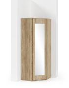Eenvoudige hoekkast met push-to-open functie Zapopan 51, kleur: Sonoma eiken, afmetingen: 185 x 70 x 70 cm, met één spiegeldeur, vijf vakken