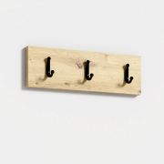 Kledinghaakrail Zapopan 81, eenvoudig design, van hoogwaardig materiaal, kleur: Artisan eiken / zwart, maten: 15 x 50 cm, 3 haken, voor de kapstok / garderobe
