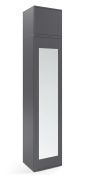 Garderobekast met Opzet kast Zapopan 44, kleur: grafiet, afmetingen: 225 x 45 x 40 cm, één uitschuifbare kledingstang, push-to-open functie