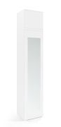 Kledingkast met opzet kast Zapopan 43, kleur: wit, push-to-open functie, afmetingen: 225 x 45 x 40 cm, twee vakken, een uitschuifbare kledingstang