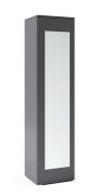 Kledingkast met één deur met spiegel Zapopan 37, één compartiment, push-to-open functie, kleur: grafiet, afmetingen: 185 x 45 x 40 cm, uitschuifbare kledingstang