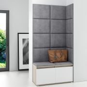 Bekledingspanelen, set van 10, kleur: grijs, hoes: velours, afmetingen: 50 x 30 cm