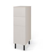 Ladekast / commode | Kasjmier | lamellen design | Push-to-open-functie | 1 draaideur | 2 vakken | 2 lades | 30 x 40 x 93,5 cm | voor de voorruimte of de woonkamer