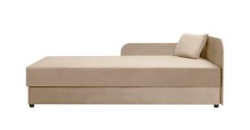 Modern gastenbed / logeerbed incl. kussens Lobatos 84, kleur: beige, hoofdbord rechts, slaapbank, matrasmaat: 80 x 195 cm, Bonell-vering
